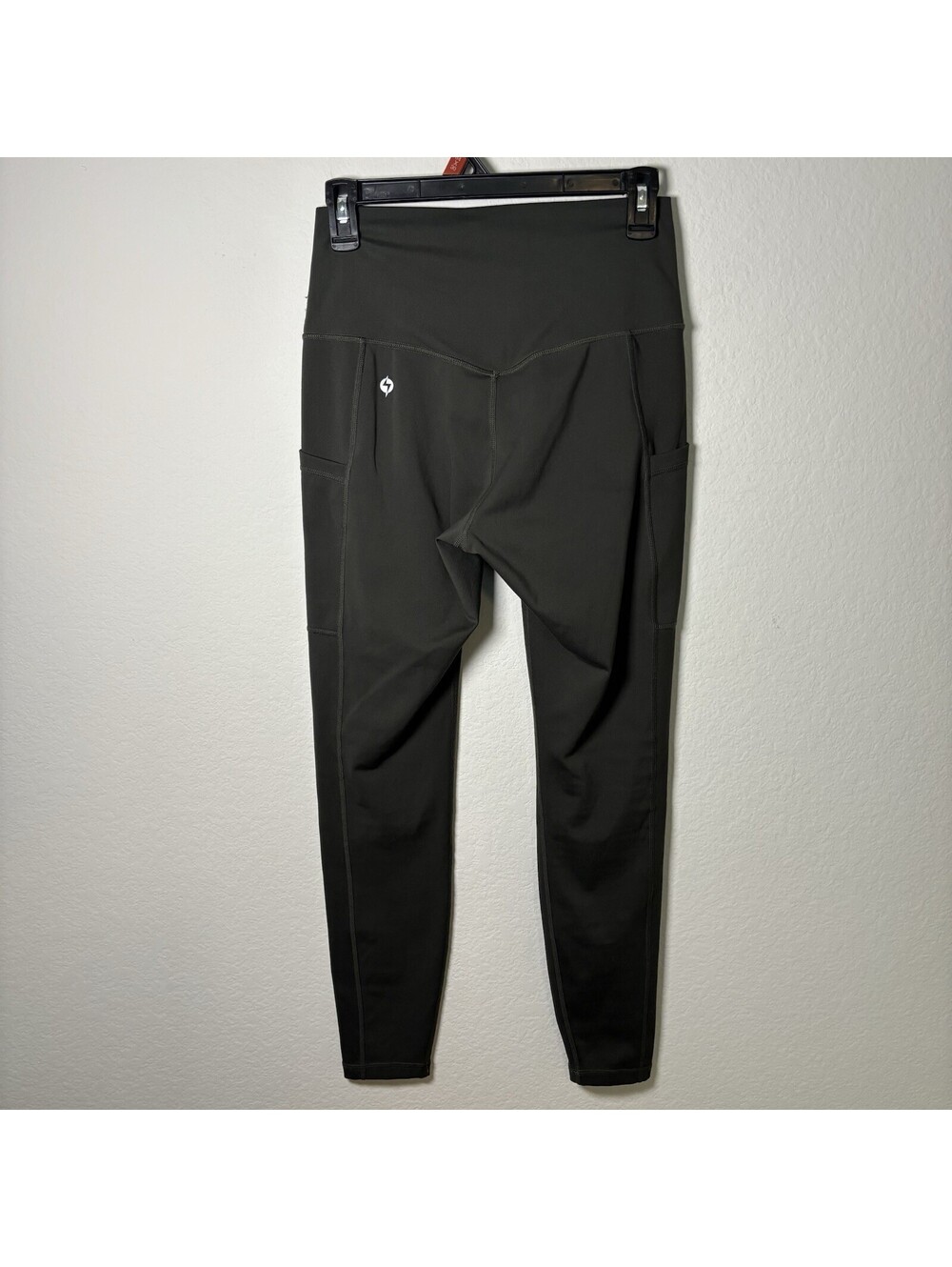 Popflex Supersculpt Leggings With Pockets 27” Inseam Size M Olive Green Gym Yoga - Picture 2 of 6